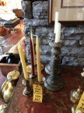 LOT OF (6) ASSORTED CERAMIC & STONE CANDLE HOLDERS