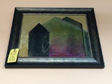 ABSTRACT HOUSE FRAMED PAINTING, 25