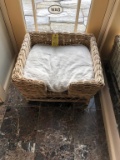 WICKER SMALL DOG BED