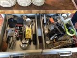 ASSORTED UTENSILS IN (2) DRAWERS
