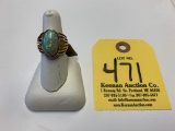 PIERRE 18K GOLD OVAL SOLITAIRE OPAL COCKTAIL RING, SIZE: 6.75