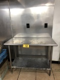 S/S TABLE W/ LOWER GALVANIZED SHELF, 4'x2'