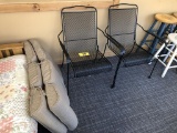 WROUGHT IRON PATIO CHAIRS W/ CUSHIONS