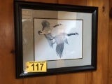 FRAMED GEESE PRINT BY G. LOATEZ 1996