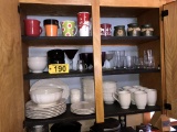 LOT OF (37) JCP HOME DISHWARE & (29) ASSORTED GLASSWARE & CUPS