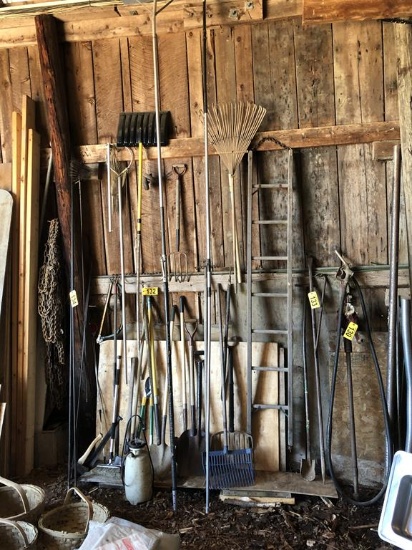 SHOVELS, RAKES, ROOF RAKE, PRUNERS & LONG  HANDLE TOOLS