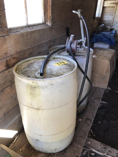BARRELS & HAND PUMP