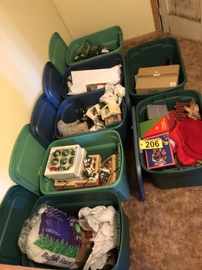 LOT OF CHRISTMAS DÉCOR IN (7) BINS