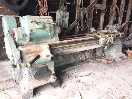 SPRINGFIELD ENGINE LATHE, 82"x18" SWING, STEADY REST, (2) FACE PLATES