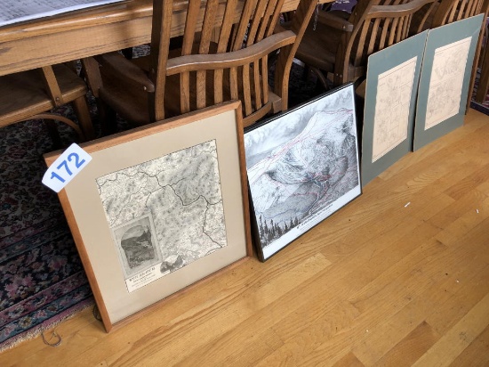 MT WASHINGTON, WHITE MOUNTAINS & (2) FREEDOM, NH MAPS