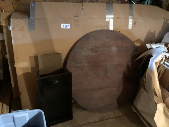 LARGE HOT TUB COVER, TABLE TOP, WOOD BIN