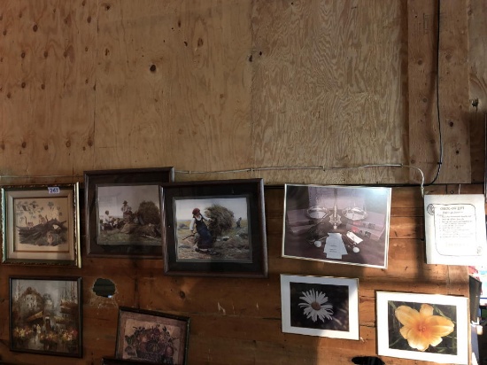 LOT OF (9) ASSORTED PRINTS, PAINTINGS