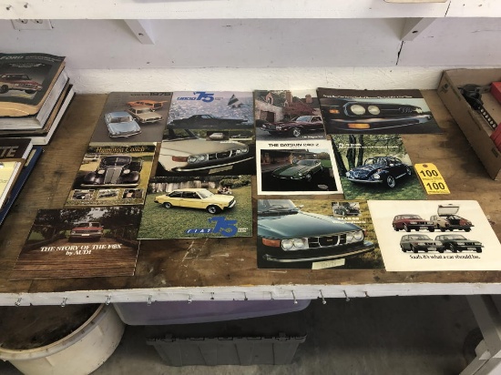FIAT, AUDI, SAAB, VOLVO, PEUGEOT, DATSUN & VW ADVERTISING BROCHURES