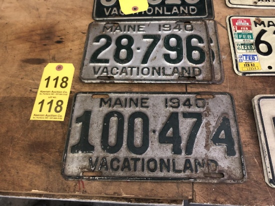 MAINE 1940 LICENSE PLATES