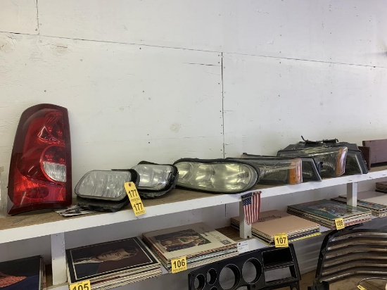 LOT OF (8) ASSORTED HEADLIGHTS & TAIL LIGHT