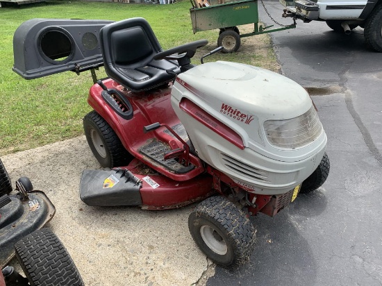 WHITE LT1650 HYDRO 16.5HP RIDING MOWER W/ SNOWBLOWER & BAGGER (NO BAGS)