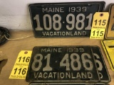 MAINE 1939 LICENSE PLATES