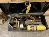 TOOL BOX, TORCH, ASSORTED TOOLS