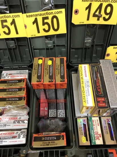 (7) BOXES OF 7MM-08REM 139-140GR HORNADY & FEDERAL AMMO