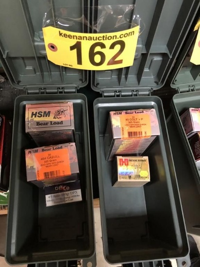 (5) BOXES OF HSM & HORNADY AMMO: (2) 45 COLT, (3) 454 CASULL