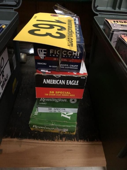 (4) BOXES OF 38 SPECIAL REM AMERICAN FIOCCHI AMMO