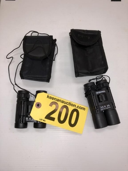 BUSHNELL 10x25 (302'@1000yds) & 8x21 (378'@1000yds) POCKET BINOCULARS