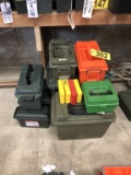 LOT OF (9) ASSORTED PLASTIC AMMO BOXES