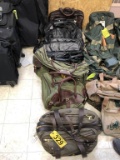 LOT OF LEATHER & CANVAS TRAVEL BAGS: (4) LEATHER, (3) CANVAS