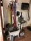 LOT: ASSORTED CLEANING TOOLS, BROOMS, MOPS, MOP BUCKET & WRINGERS