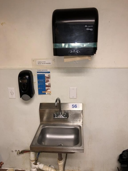 STAINLESS STEEL HAND SINK W/ TOWEL & SOAP DISPENSER