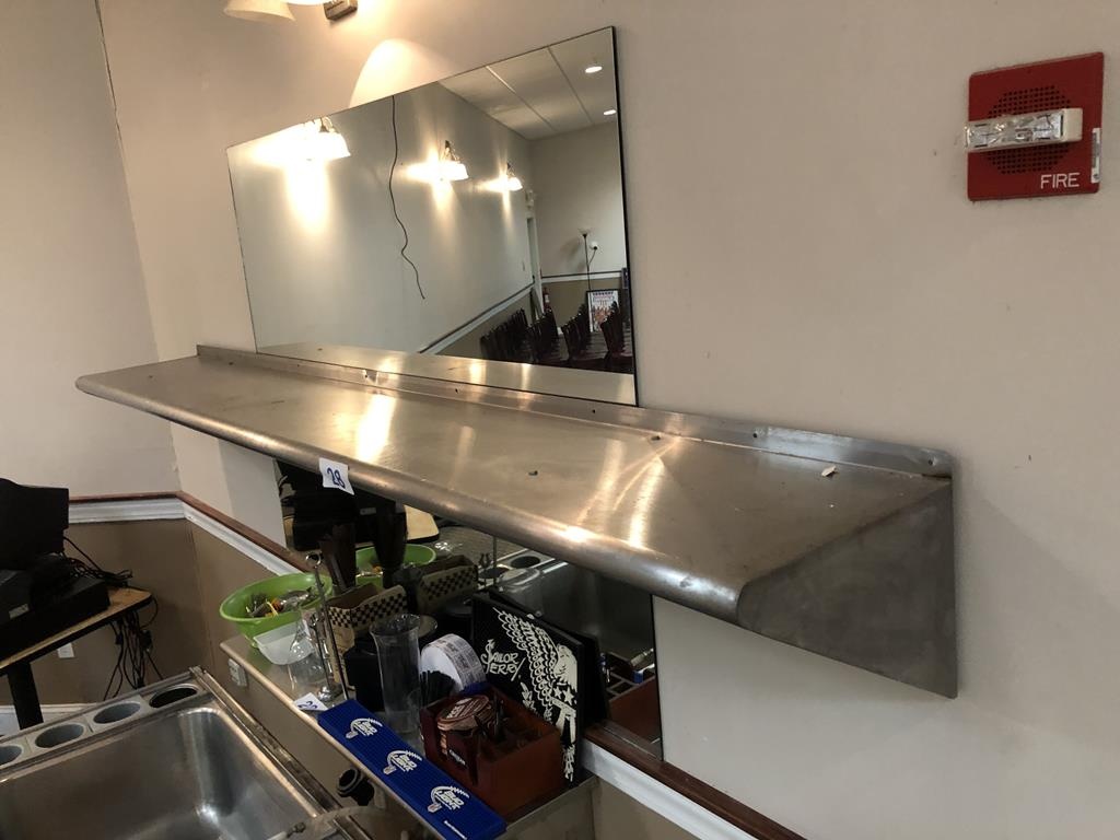 10'5" X 16" STAINLESS STEEL WALL SHELF