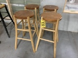 CHERRY & ASH BENT LEG STOOLS