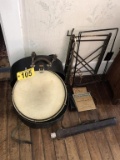 ROGERS VINTAGE WOOD SNARE DRUM, WOOD HOOPS & ACCESSORIES