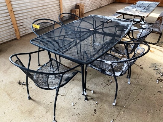 6PC. METAL PATIO SET, TABLE & 5-CHAIRS