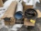 PALLET OF MISCELLANEOUS MATERIAL: ALUMINUM PIPER COVER, METAL DOOR FRAM, (9) 9