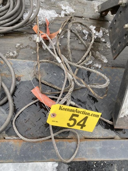 LOT OF 3- CABLE CHOKERS, (2) 4', 1/4" & (1) 6', 3/8"