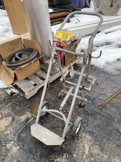 DAYTON 4ZJ16 CYLINDER CART, 500LB. CAPACITY, SOLID RUBBER WHEELS, STEEL FRAME