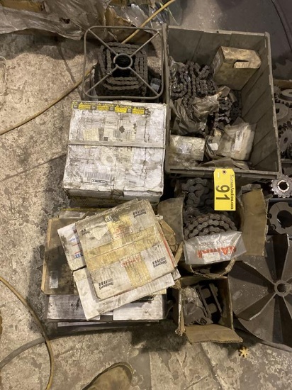 LOT OF ROLLER CHAIN, ASSORTED SIZES