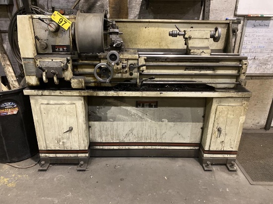 (WATCH VIDEO) JET GEARED HEAD BENCH LATHE, GHB1340, 13" SWING, 40" BETWEEN CENTERS