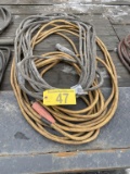 LOT OF 2 WELDING LEADS, YELLOW & BLACK