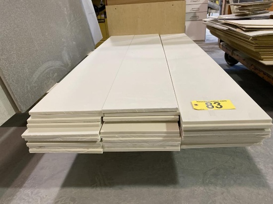 ASSORTED CORIAN SILVER BONE ON CART