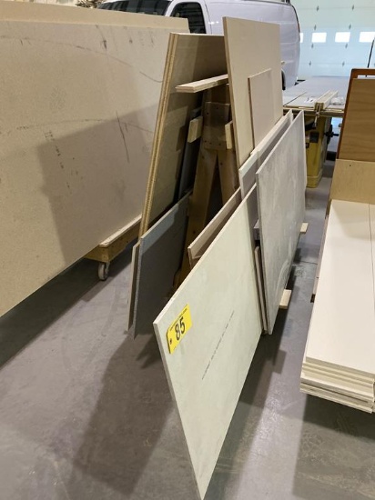 ASSORTED SHEET GOODS, INCLUDING CORIAN ON CART