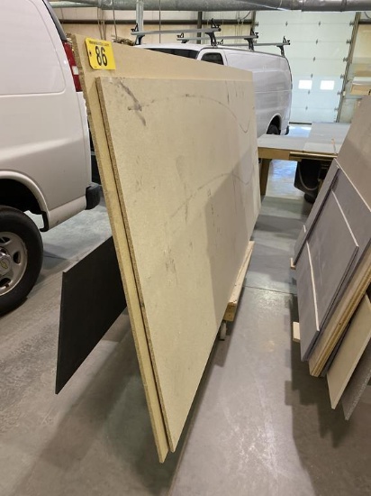 ASSORTED SHEET GOODS ON CART, 8PSC. OF CORIAN