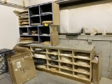 LOT OF (115) ASSRTED ROLLS OF EDGE BANDING INCLUDES STORAGE COUNTER & CABINETS