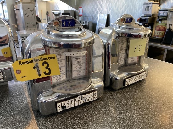 VINTAGE ROCK-OLA COUNTER-TOP 5¢ JUKEBOXES. UNITS ARE DISCONNECTED