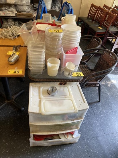 LOT: ASSORTED PLASTIC STORAGE CONTAINERS