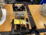 LOT: 2-GRILL PRESSES, 28-WOODEN HANDLED SPREADERS