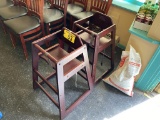 (2) WOODEN HIGH CHAIRS