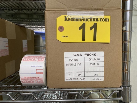 (2) CASES, 21-ROLLS TOTAL, OF CAS LP1000 LABELS