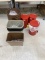 LOT (16) WASTE CANS, 3-RED STEP-ON CANS